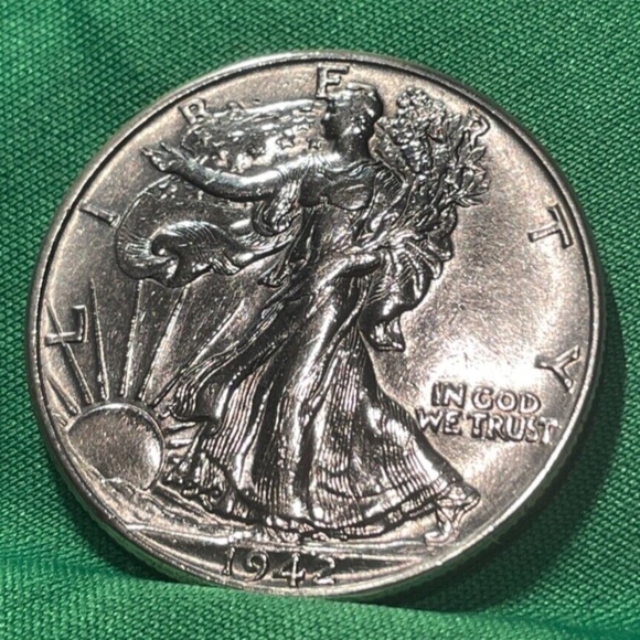 1942 Walking Liberty 90 % Silver Half Dollar Bu - Gem AU - Nice Coin!205099714